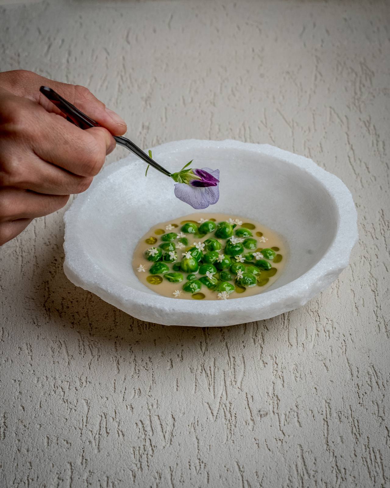 Pea and elderflower